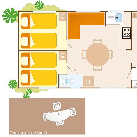 Mobilhome 6 personnes - Classic | 3 Ch. | 6 Pers. | Terrasse simple