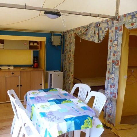 Bungalowzelt 5 personen - Zeltbungalow Prunier Standard 25m² (ohne Sanitäranlagen) - 2 Zimmer + Unbedeckte Terrasse 10m² 5 pers.