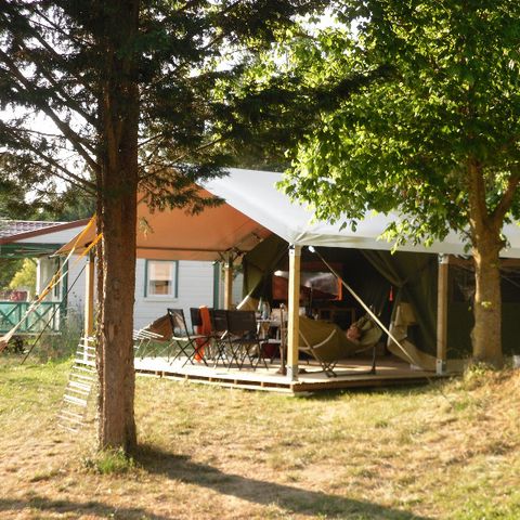 Tenda 5 persone - Tente Safari Acacia Standard 23m² (senza servizi igienici) - 2 camere + terrazza coperta 12m² 5 pers.