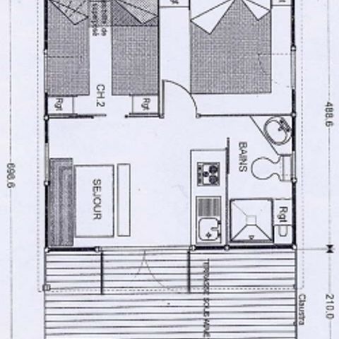 Chalet 5 persone - Figuier Standard 20m² - 2 camere - Da letto - Terrazza coperta - 5 posti - Letto