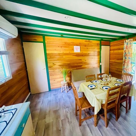 Chalet 6 personen - Douglas Confort 32m2 klimatisiert - 2 Zimmer + Überdachte Terrasse 15m2 5/6 Personen