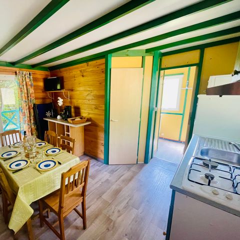 CHALET 6 personas - Douglas Confort 32m2 climatizado - 2 habitaciones + 15m2 terraza cubierta 5/6 personas