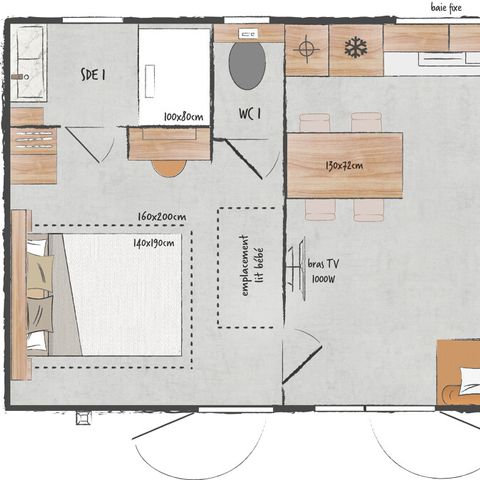 Mobilheim 4 Personen - Mobilheim Ciela Prestige - 2 Schlafzimmer, davon 1 Elternsuite - Bettwäsche, Handtücher und Grill