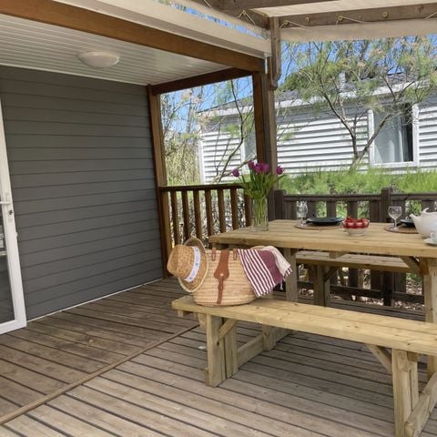 Mobilheim 4 Personen - Tamaris Klimaanlage mit Terrasse 2 Schlafzimmer