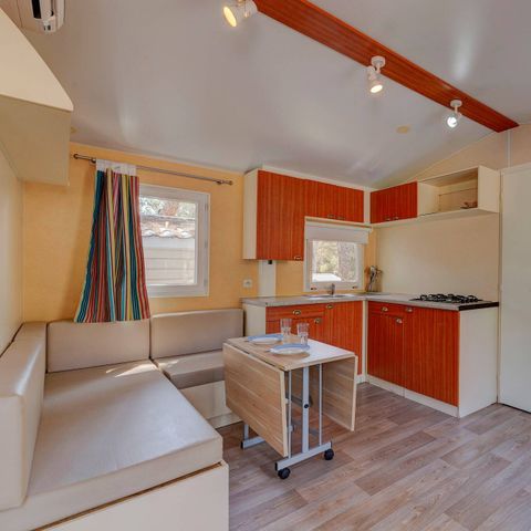 Mobilheim 6 Personen - Comfort | 3 Zi. | 6 Pers. | Erhöhte Terrasse | 1 Bad | Klimaanlage