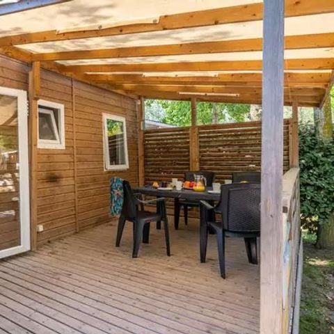 Mobilheim 6 Personen -  Premium | 3 Schlafz. | 6 Pers. | Erhöhte Terrasse | Klimaanlage | TV