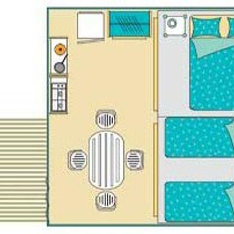 CANVAS AND WOOD TENT 4 people - WOODEN ROOM LODGE without sanitary facilities