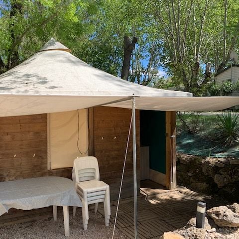 TENDA IN TELA E LEGNO 4 persone - ALLOGGIO IN LEGNO senza servizi igienici