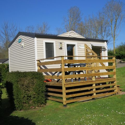 Stacaravan 2 personen - Standaard 20m² - (2pers) 1 kamer + badkamer/toilet + TV + Terras