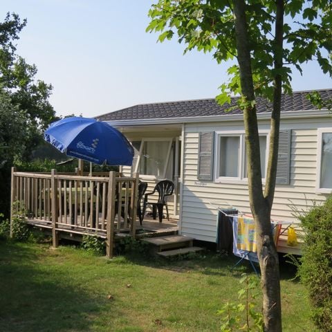 Mobilheim 4 personen - CONFORT 25m² - (4pers) - 2 Schlafzimmer + 1SDB + WC + TV + Halbüberdachte Terrasse