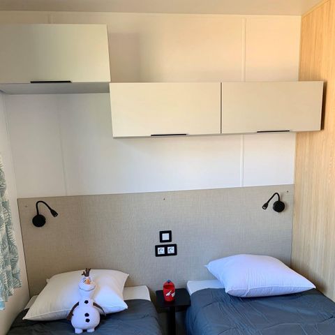 Mobilheim 6 personen - PREMIUM 40m² - (6pers) 3 CH + 2 Bäder + 2 WC+ TV +LV + BBQ + Terrasse