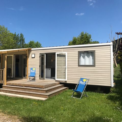 Mobilheim 6 personen - PREMIUM 40m² - (6pers) 3 CH + 2 Bäder + 2 WC+ TV +LV + BBQ + Terrasse
