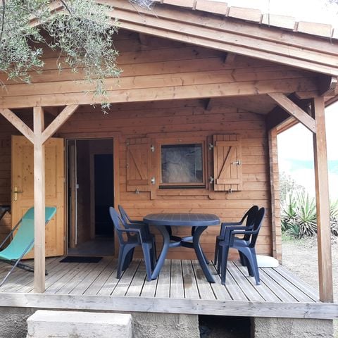 Chalet 4 personen - Chalet Bois Nature Confort 25m² (2ch - 4 pers) + Airconditioning ( S )