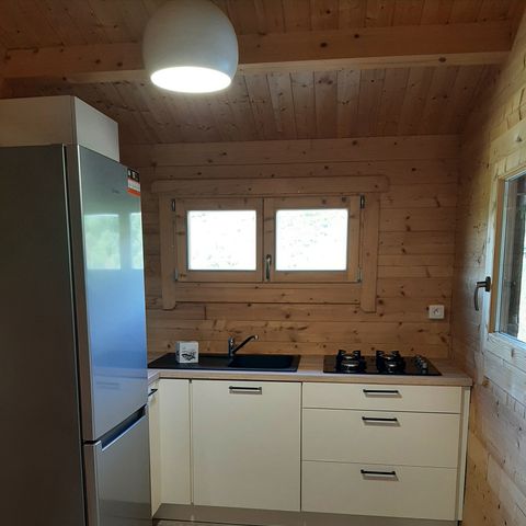 Chalet 4 personnes - Chalet Bois Nature Confort 25m² (2ch - 4 pers) + Clim ( S )