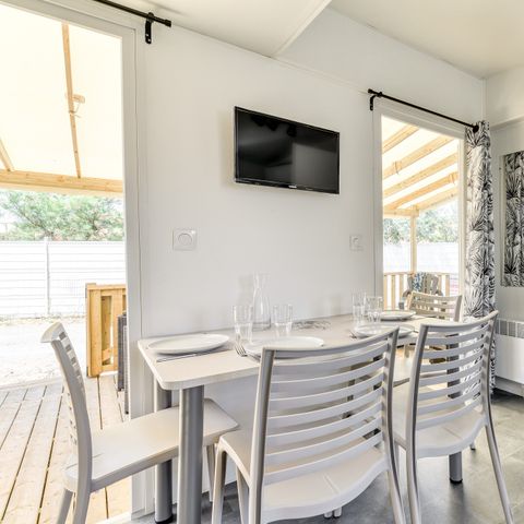 MOBILHOME 6 personas - Premium | 2 Dormitorios | 4/6 Pers. | Terraza elevada | Aire acondicionado.