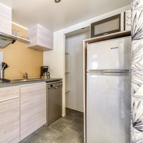 MOBILHOME 6 personas - Premium | 2 Dormitorios | 4/6 Pers. | Terraza elevada | Aire acondicionado.