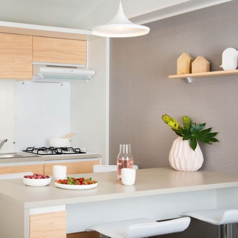 MOBILHOME 6 personas - | Comfort XL | 2 Dormitorios | 4/6 Pers. | Terraza elevada | Aire acondicionado | TV