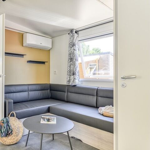 MOBILHOME 6 personas - | Comfort XL | 2 Dormitorios | 4/6 Pers. | Terraza elevada | Aire acondicionado | TV
