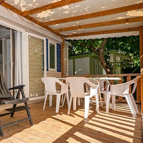 Mobilhome 6 personnes - Comfort XL | 3 Ch. | 6 Pers. | Terrasse surélevée | Clim.