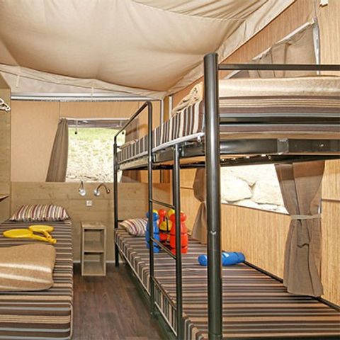 Tente en toile et en bois 5 personnes - Tente Super Lodge | 2 Ch. | 4/5 Pers. | 1 SDB