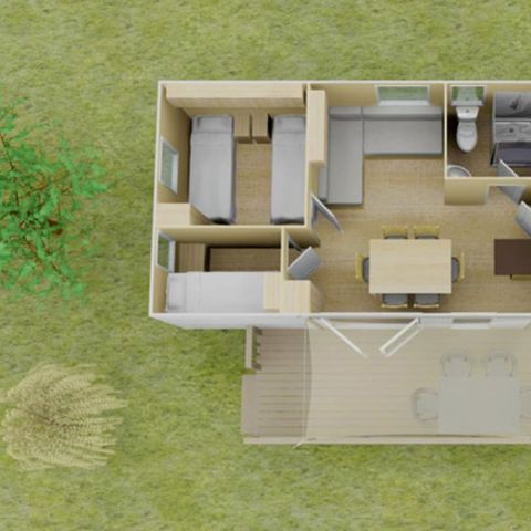 MOBILHOME 8 personnes - Premium | 3 Ch. | 6/8 Pers. | Terrasse surélevée | Clim.