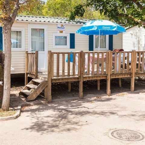 Mobilheim 6 Personen - Classic | 2 Zi. | 4/6 Pers. | Erhöhte, nicht überdachte Terrasse | Clim.