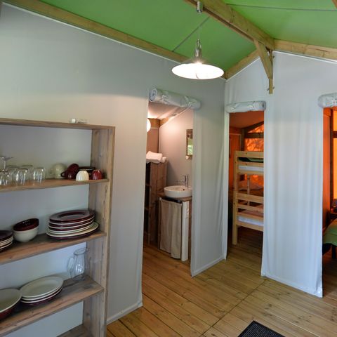 Tente en toile et en bois 5 personnes - Safari Confort