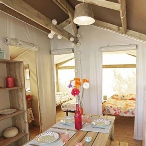 Tente en toile et en bois 5 personnes - Safari Confort