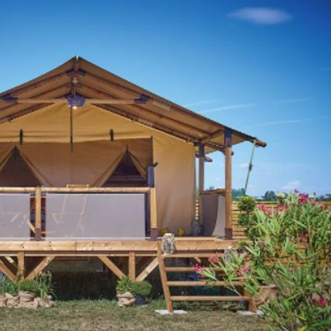 TENDA IN TELA E LEGNO 5 persone - Ecolodge BALI senza servizi igienici o approvvigionamento idrico