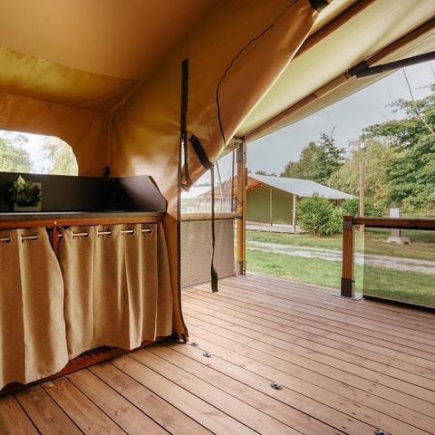 Canvas and wooden tent 5 persons - BALI Ecolodge without sanitary facilities or water supply