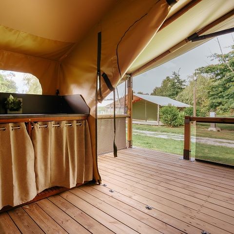 TENDA IN TELA E LEGNO 5 persone - Ecolodge BALI senza servizi igienici o approvvigionamento idrico