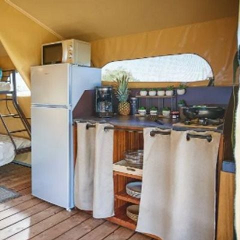 Tente en toile et en bois 5 personnes - Ecolodge Bali 3 Pièces sans sanitaires et sans arrivée d'eau