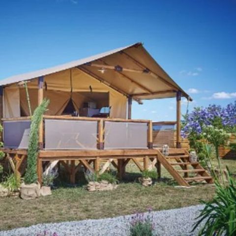 TIENDA DE LONA Y MADERA 5 personas - Ecolodge Bali 3 Habitaciones sin instalaciones sanitarias y sin suministro de agua