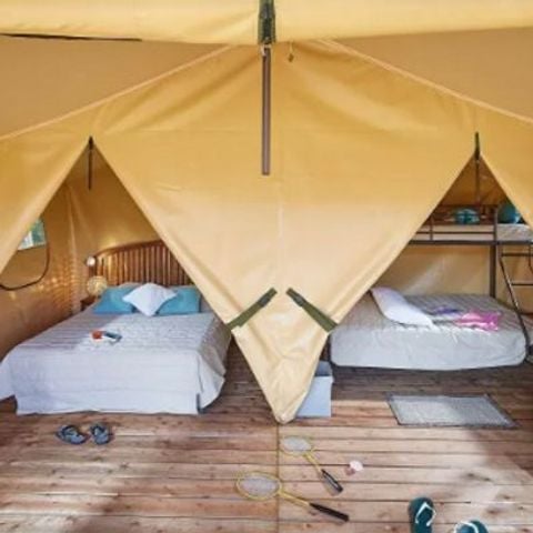 Canvas and wooden tent 5 persons - Ecolodge Bali 3 Rooms without sanitary facilities and without water supply