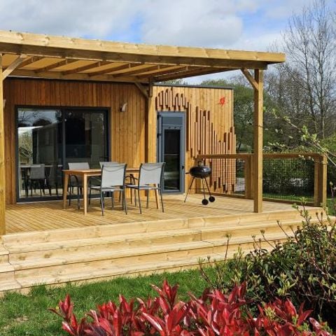 Stacaravan 4 personen - ELEGANCE 40m² (2 kamers - 2 badkamers - Air conditioning) halfoverdekt terras 27m² - Nieuw voor 2024