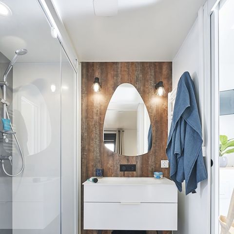 MOBILHOME 4 personas - ELEGANCE 40m² (2 habitaciones - 2 baños - Aire acondicionado) terraza semicubierta 27m² - Nuevo para 2024