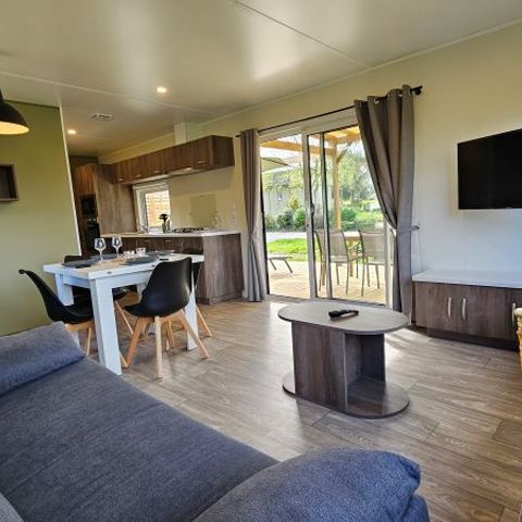 MOBILHOME 4 personas - CASA DULCE 40m² (2 dormitorios - 1 baño - Aire acondicionado) terraza semicubierta 27m² Nuevo para 2024