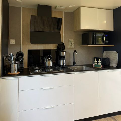 Stacaravan 6 personen - ELEGANCE 40m² (3 kamers - 2 badkamers - Airconditioning) 27m² terras - Nieuw voor 2024