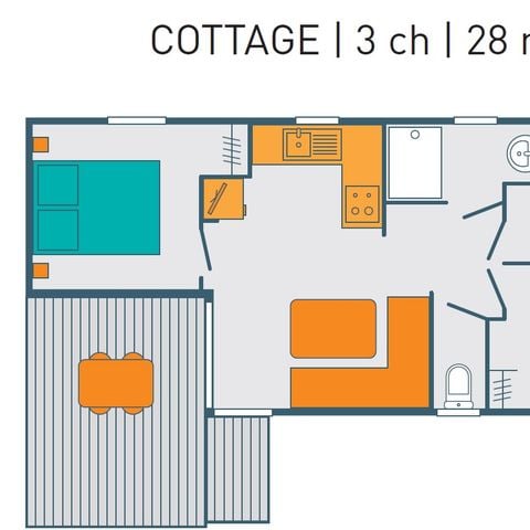 Mobile home 6 persons - COTTAGE PREMIUM - Les Pins | 6 pers.