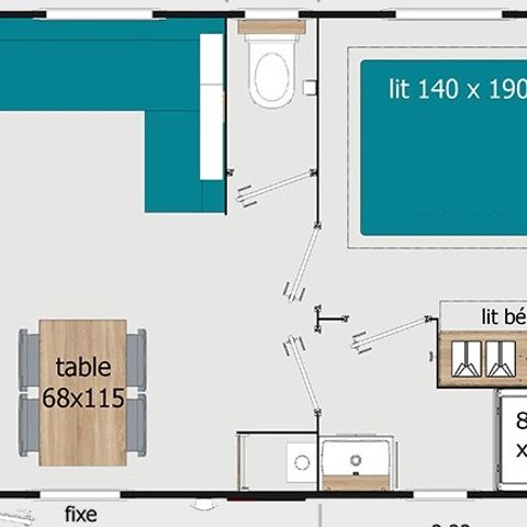 Mobile home 6 persons - COTTAGE PREMIUM - Les Genêts | 4-6 pers.
