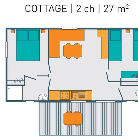 CASA MOBILE 4 persone - COTTAGE PREMIUM - Les Genêts | 4 pers.