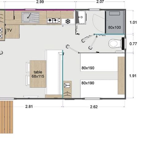 Mobile home 4 persons - COTTAGE PREMIUM - Les Genêts | 4 pers.