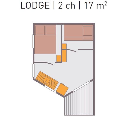 Tienda de lona y madera 4 personas - TENTE LODGE - Les Yuccas | 4 pers. 2 bdrms.