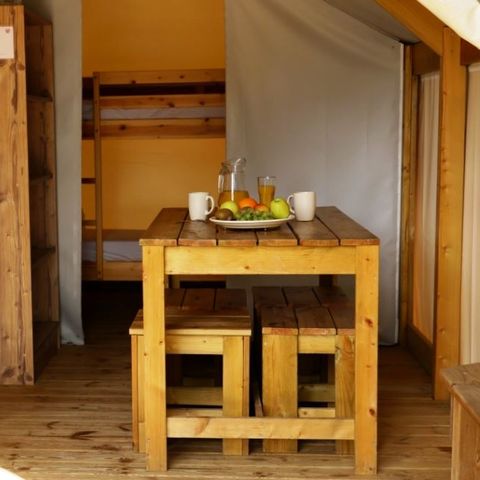 TENTE TOILE ET BOIS 4 personnes - TENTE LODGE - Les Yuccas | 4 pers. 2 ch.