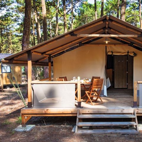 TENDA IN TELA E LEGNO 6 persone - LODGE CONFORT Kenya | 6 pers. 2 camere da letto.