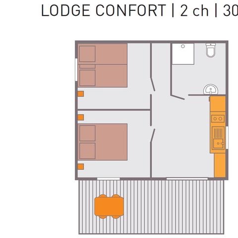 Tente en toile et en bois 5 personnes - LODGE CONFORT Victoria | 5 pers. 2 ch.