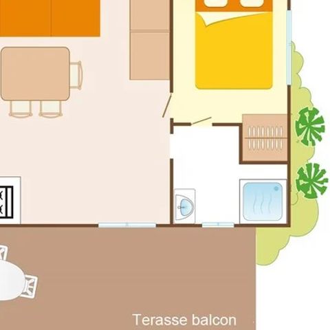 BUNGALOW 6 personnes - Classic XL | 2 Ch. | 4/6 Pers. | Terrasse