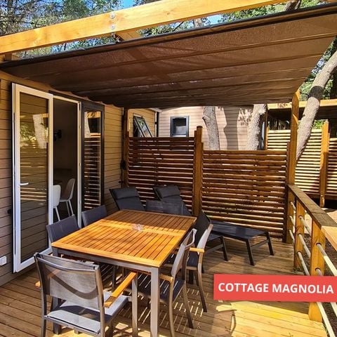 MOBILHOME 5 personnes - NEW 2023 ! Cottage MAGNOLIA + jacuzzi 32m² (2 chambres)