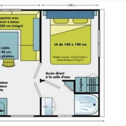 Stacaravan 6 personen - Stacaravan Ty Bihan 4 Kamers 6 Personen + TV