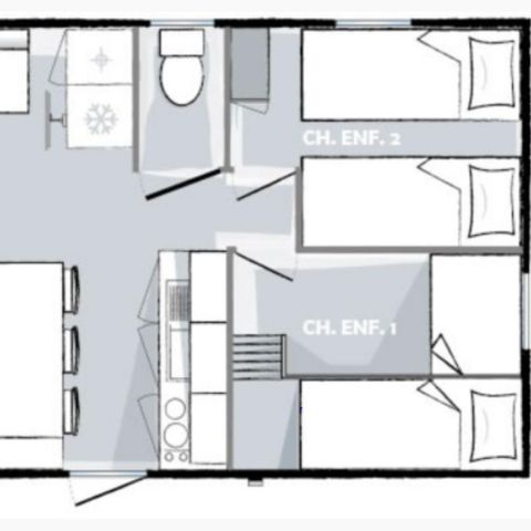 MOBILHOME 6 personnes - TY BIHAN LAC